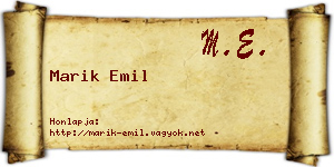 Marik Emil névjegykártya